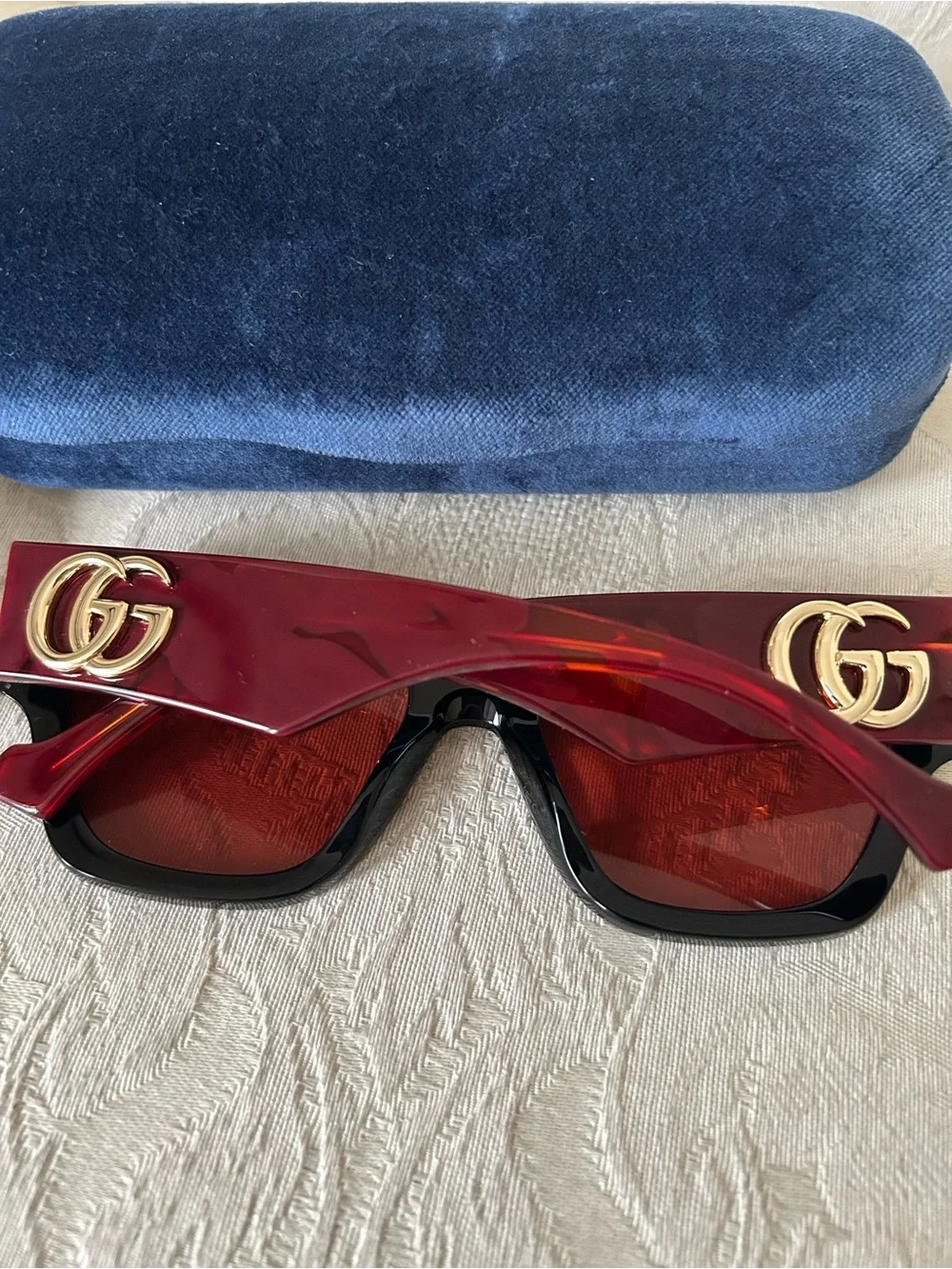 NEW Gucci GG1422S 005 Black Havana Rust Square Women Sunglasses GG 1422S